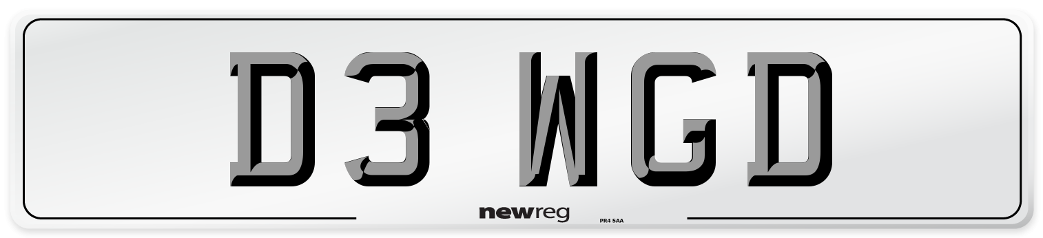 D3 WGD Number Plate from New Reg